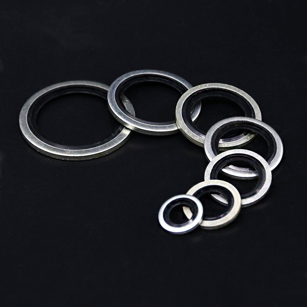 150-Pcs [7-Size] Automotive Self-Centered Bonded Seal Oil Washers Gasket Asso