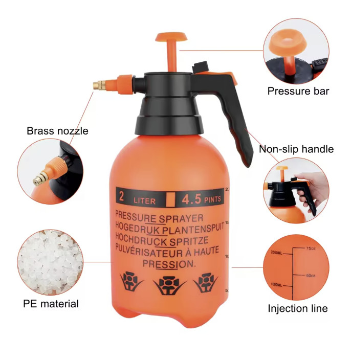Car Washing Pressure Spray Pot Auto Clean Pump Sprayer Pressurized Spray Bottle