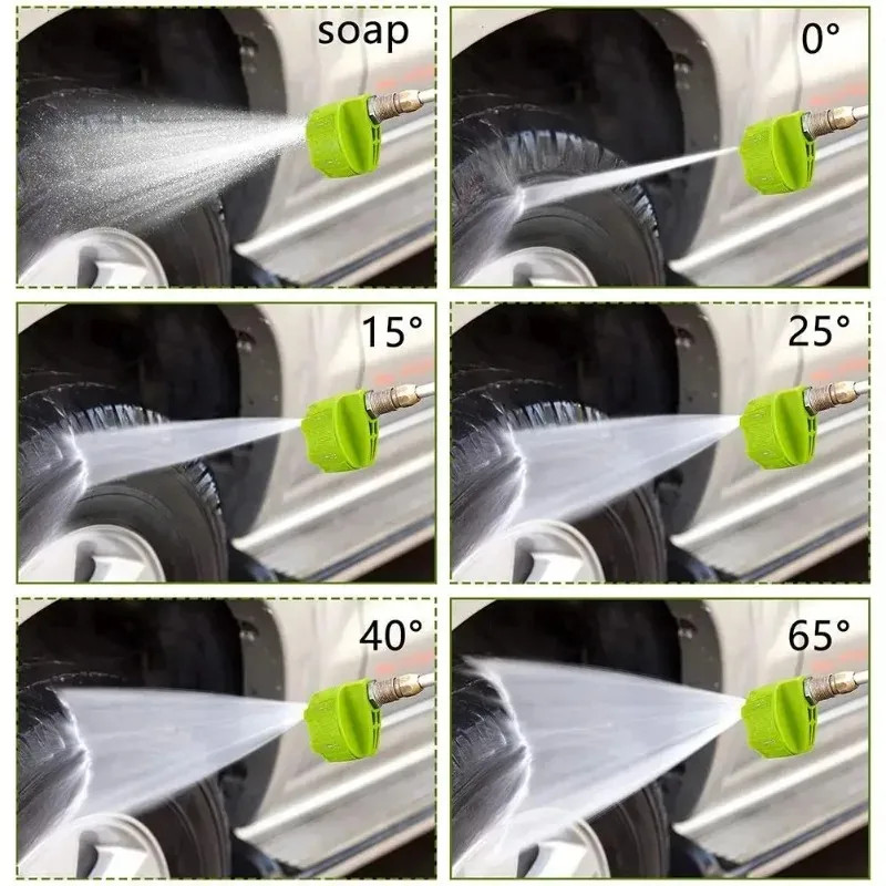 1Pc High Pressure Washer Nozzle Tips 6-in-1 Adjustable for Power Washer 1/4 Inch