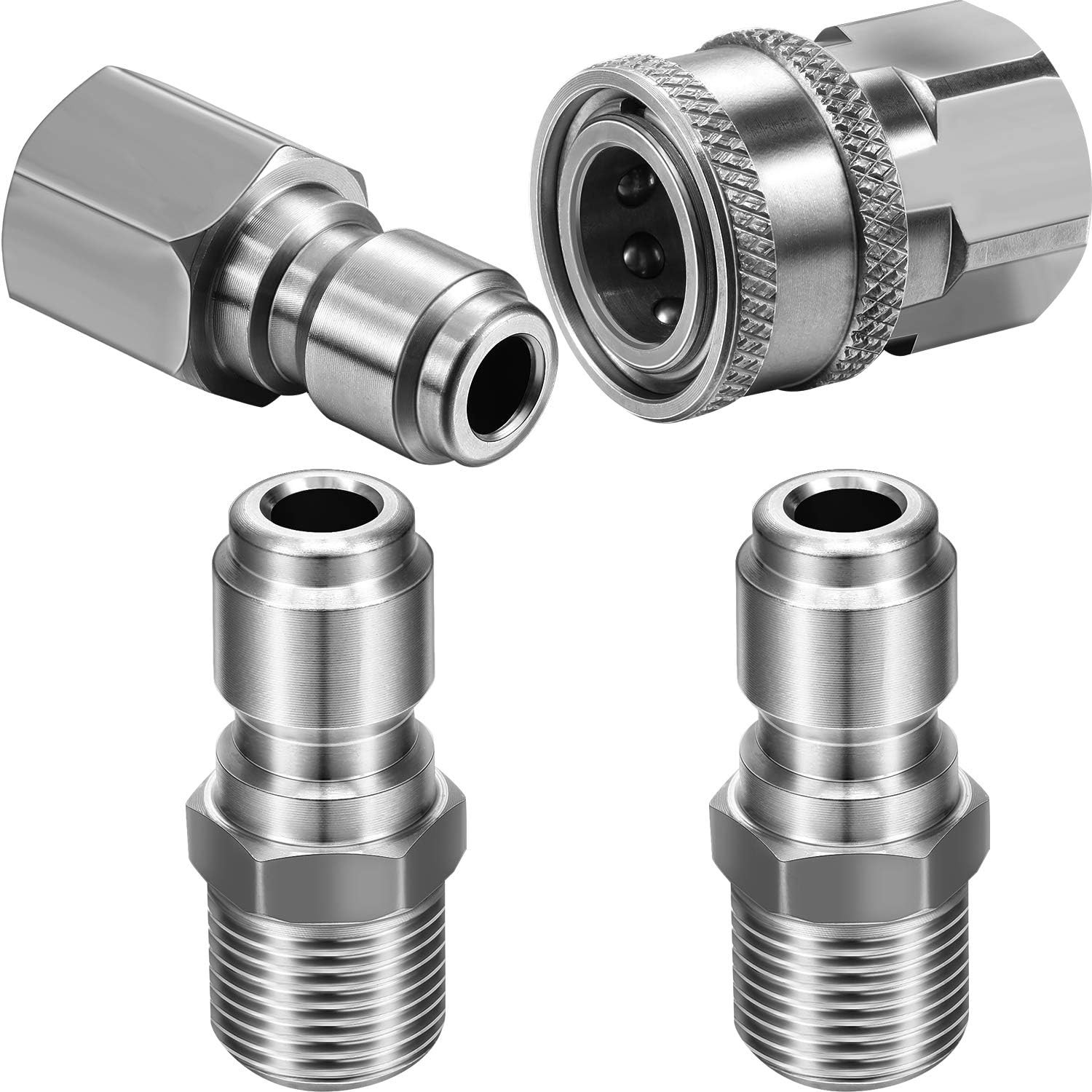 Hotop 4 Pcs 3/8 Inch Npt Pressure Washer Adapter Set, Including 1 Female Coupler