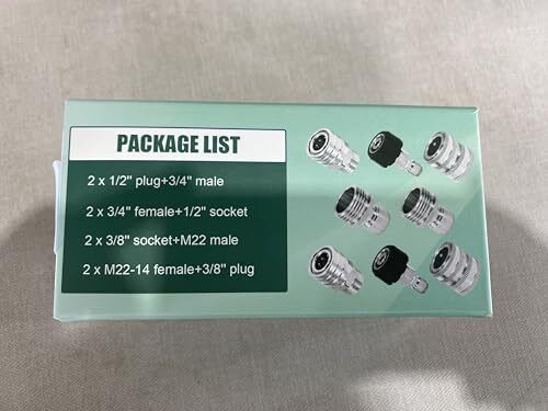 8-Pack Stainless Steel Quick Connect Pressure Washer Adapter Set 3/4″ QC