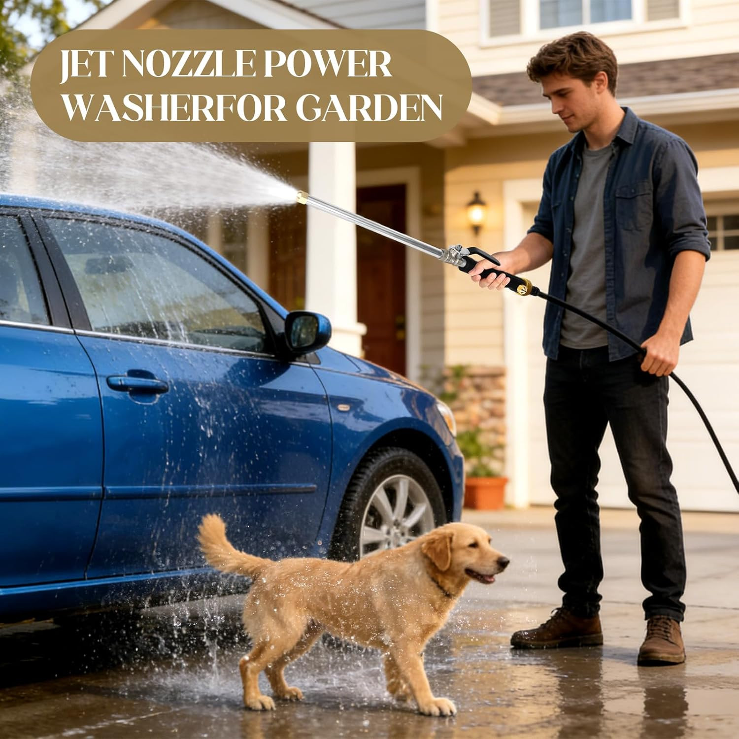 Jet Nozzle Power Washer for Garden, High Pressure Washer Tools with 2 Differe…