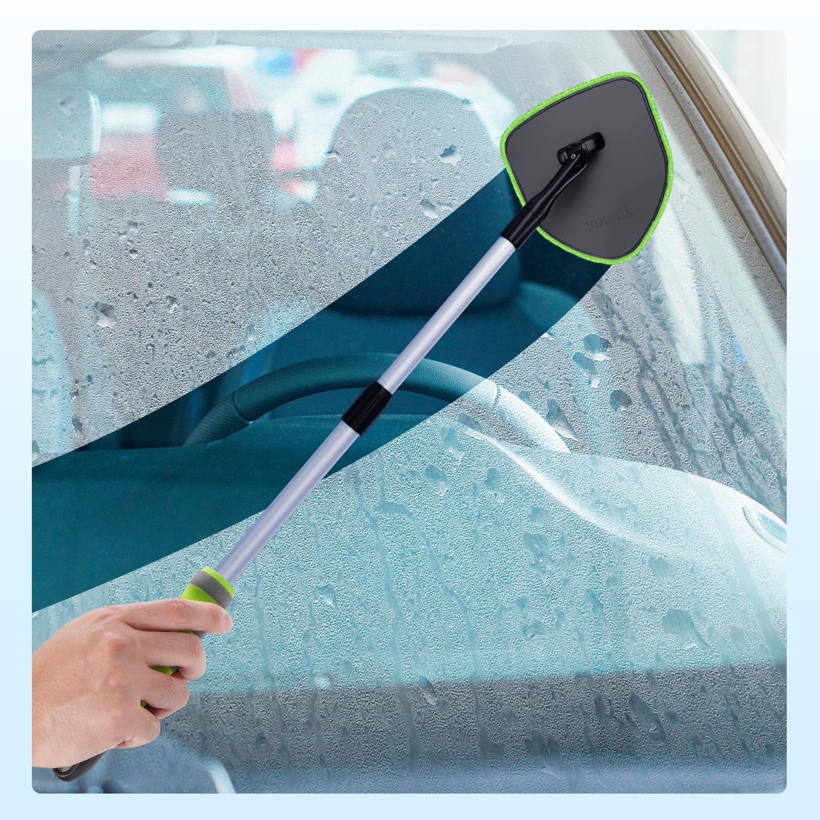 XINDELL Windshield Cleaner Tool, Car Window Cleaning Kit with 4 Reusable Micr…