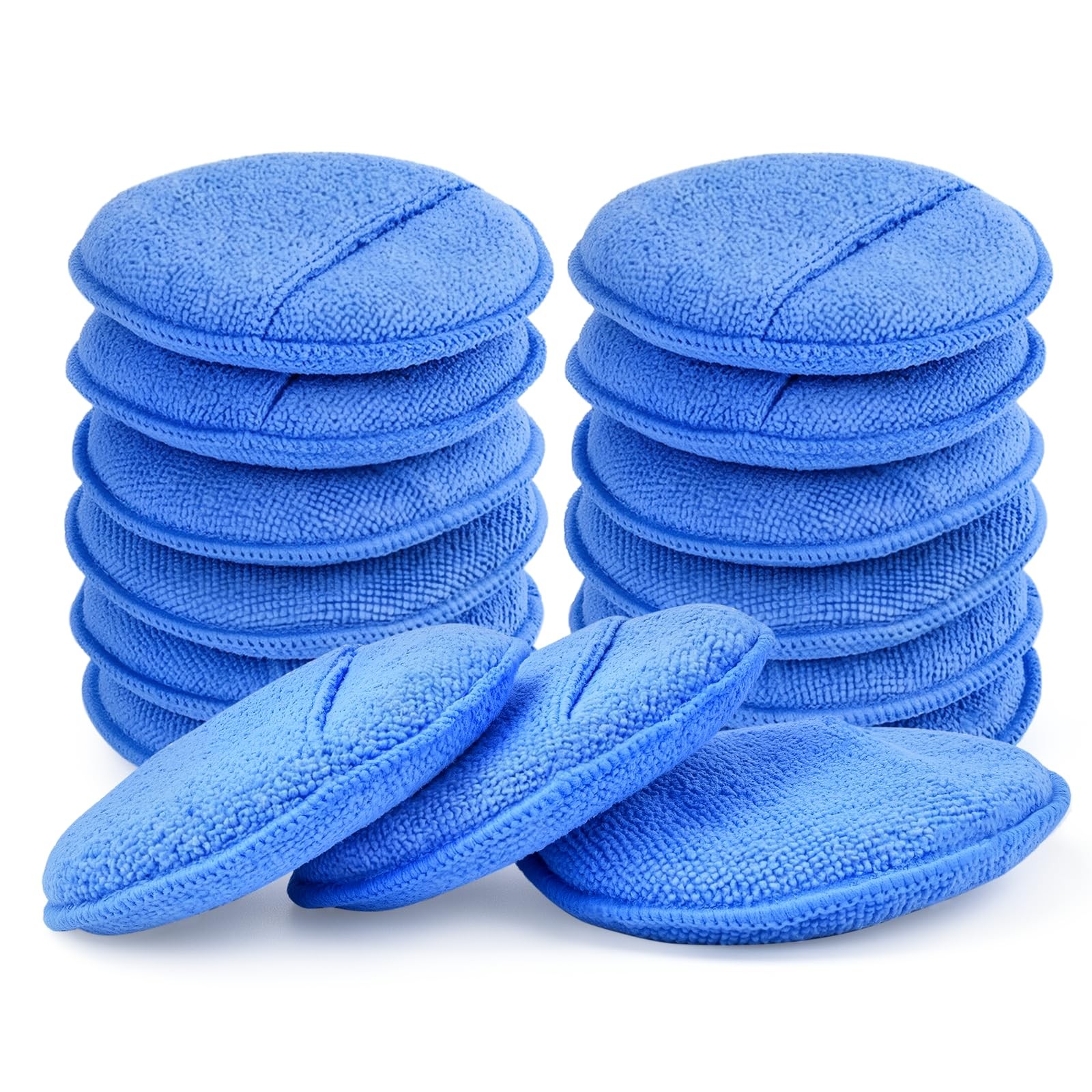 Microfiber Wax Applicator Pads 5 Inch Car Detailing Foam, 12 Pack