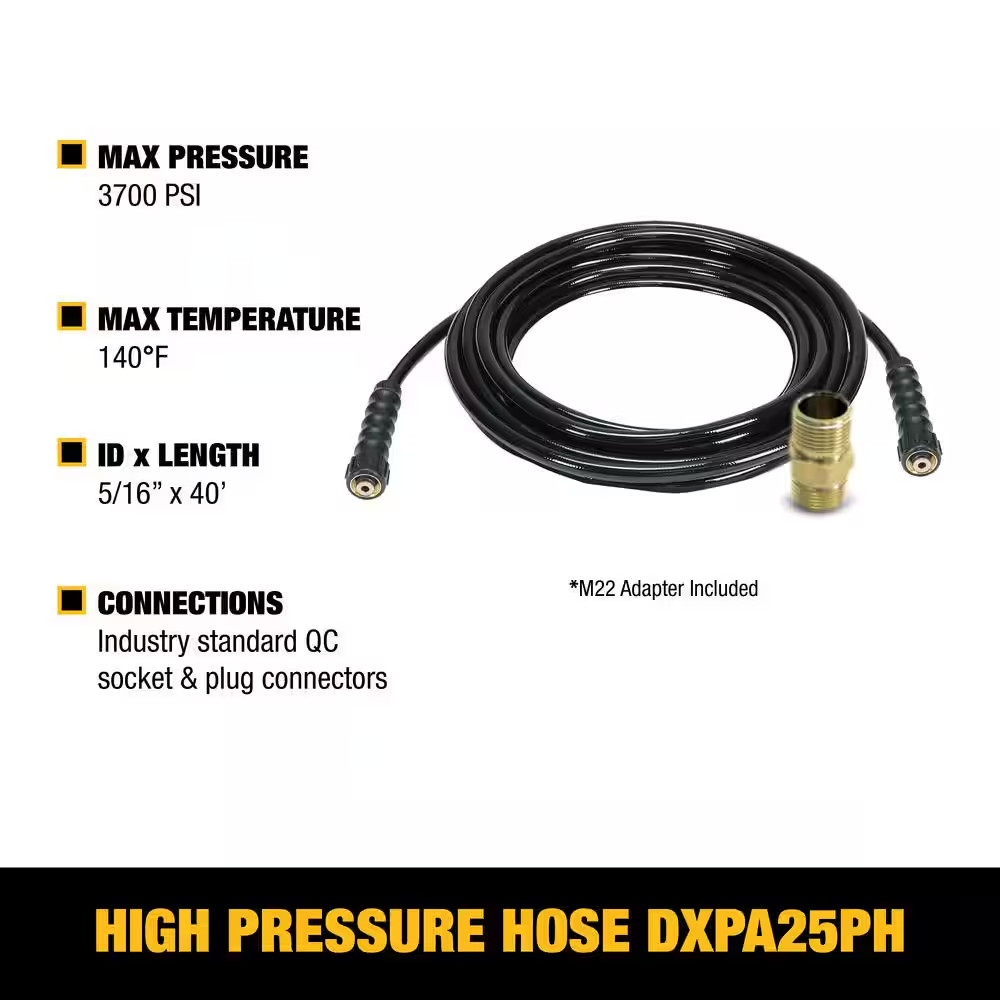 5/16 In. X 40 Ft Replacement/Extension Hose for Cold Water 3700 PSI Pressure Was