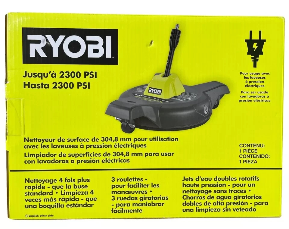 RYOBI 12″ 3100PSI Electric Pressure Washer Surface Cleaner Attachment RY31SC312