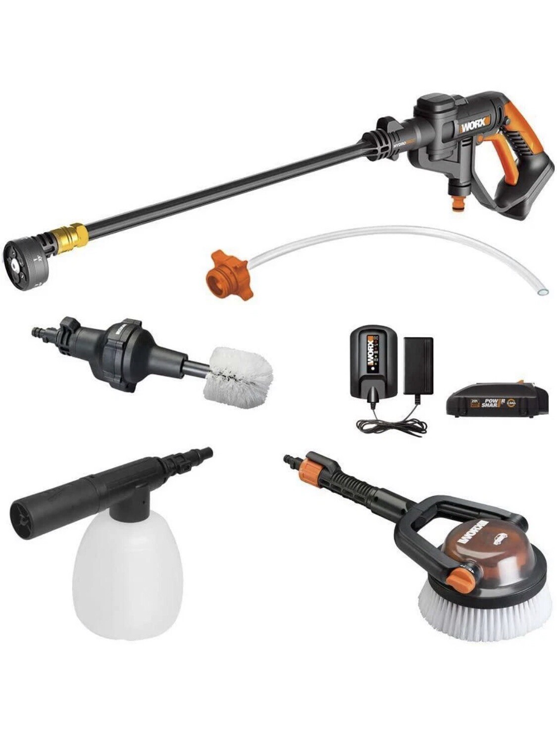 WORX Hydroshot 320psi 20V Cordless Portable Power Cleaner w/ Accessories For Car