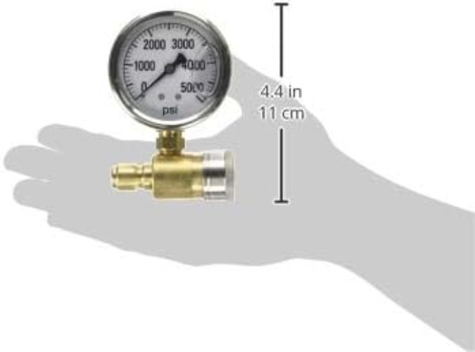 2.5 Inch Pressure Gauge for Pressure Washers, 5000 PSI with Quick Connect Plug