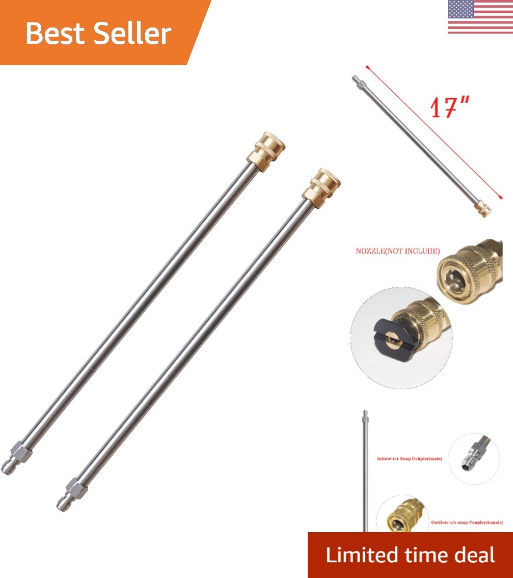 Durable 2-Pack Stainless Steel Extension Wand Set – Compatible with Most Brands