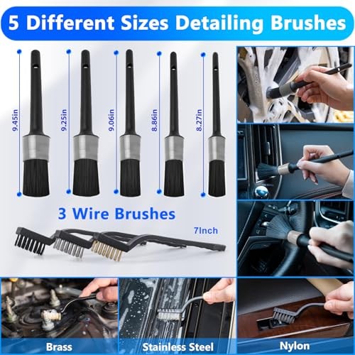 Car Wash Detailing Kit with Foam Gun, Car Cleaning Kit Set,Car Wash Brush with