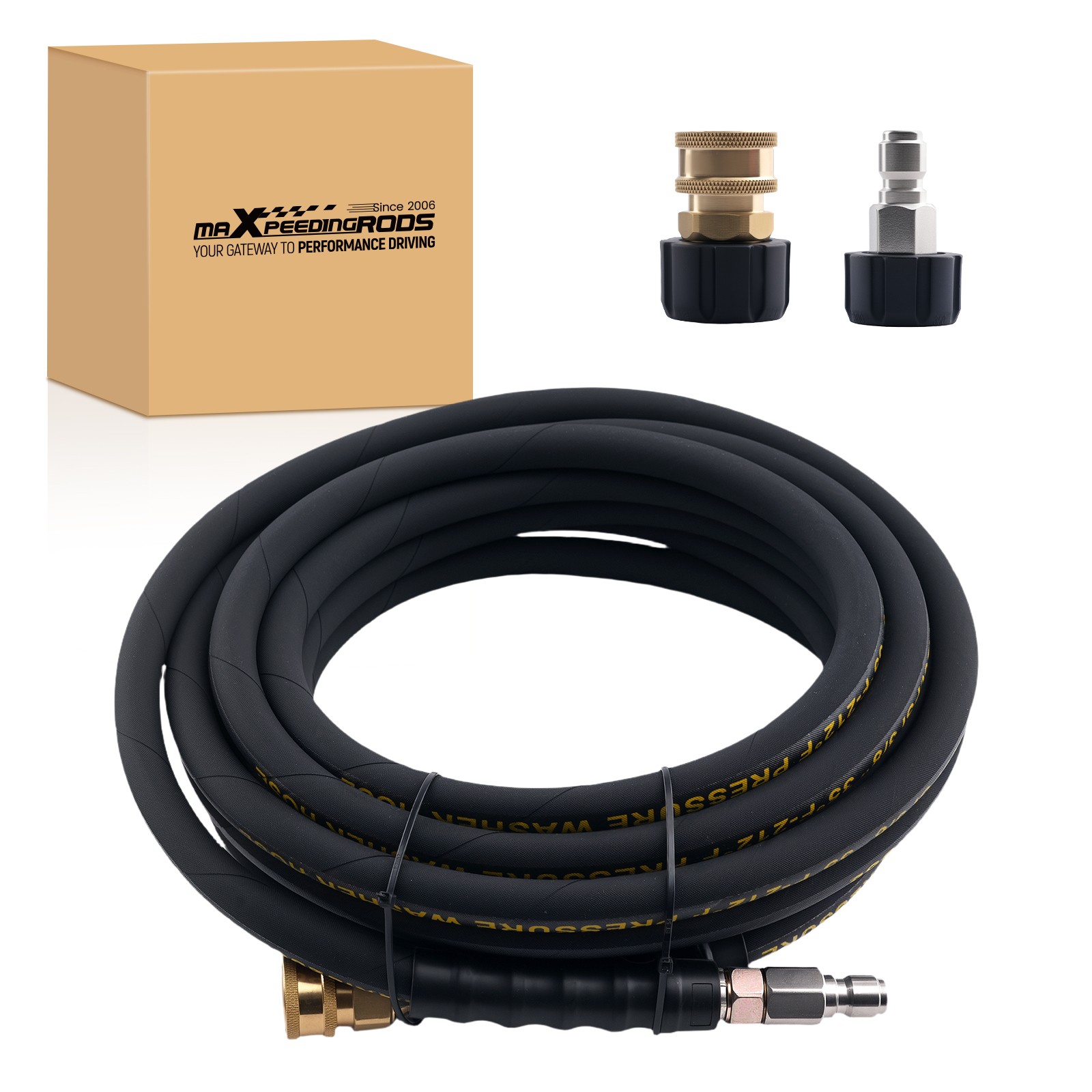 25ft 3/8″ Power Pressure Washer Hose 4200PSI Steel Wire Braided Super Flexible