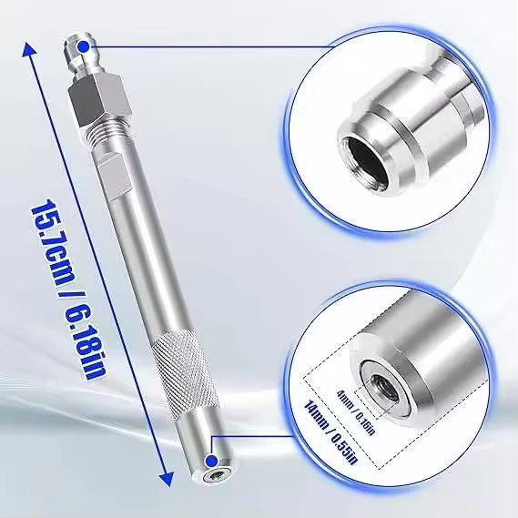 304 Stainless Steel Pressure Washer Long Range Chemical Nozzle 5000 PSI