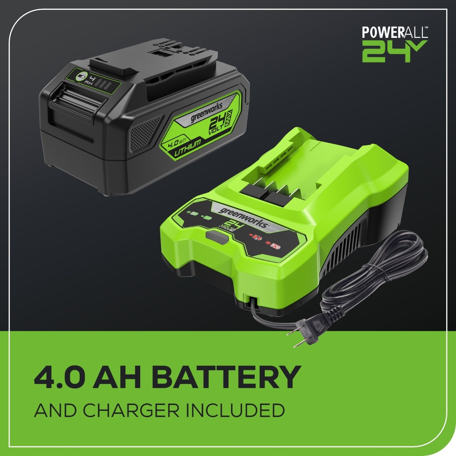 Greenworks 24V Cordless Pressure Washer 600PSI 0.8GPM w/ 4Ah Battery and Charger