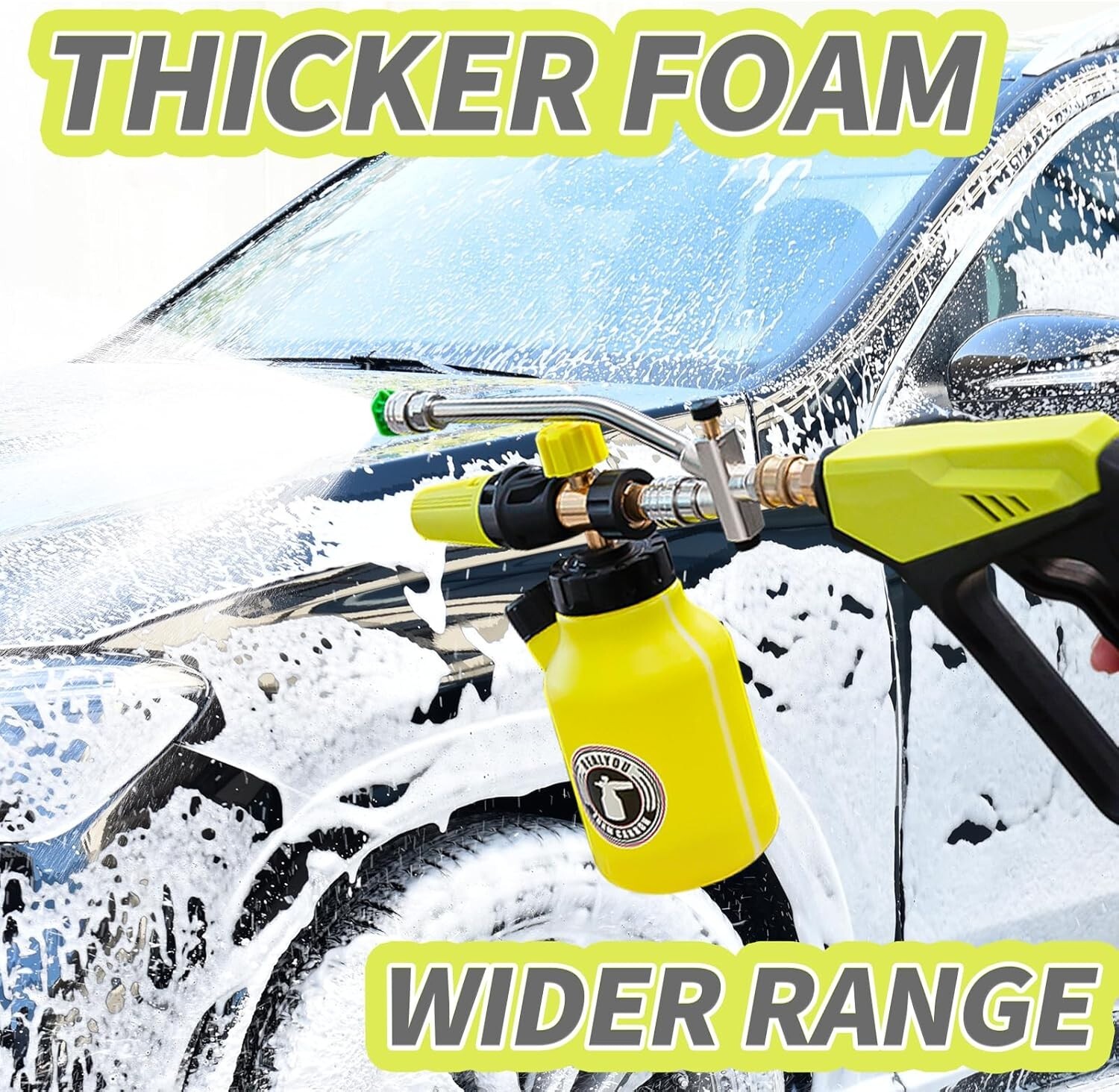 Foam Cannon with Foam Cannon Dual-Connector, Pressure Washer Accessory for Ca…