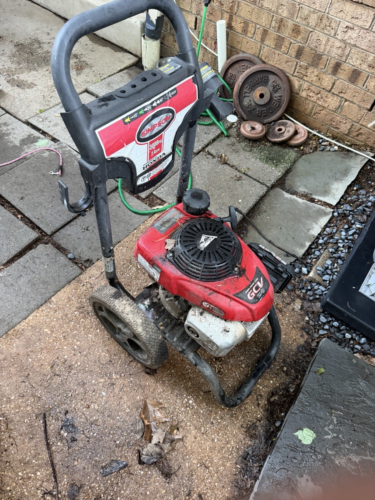 Simpson 3000 PSI Gasoline Cold Water Pressure Washer w/ Wheels, Red/Black