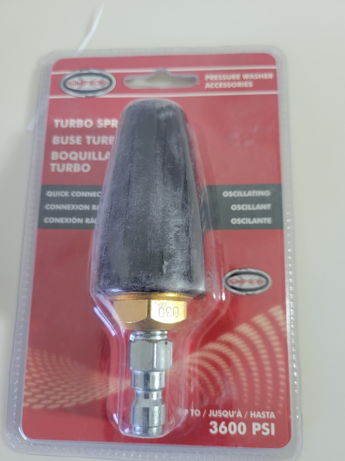 SIMPSON 80143 Universal Turbo Nozzle w/ QC for 3600 PSI Pressure Washers