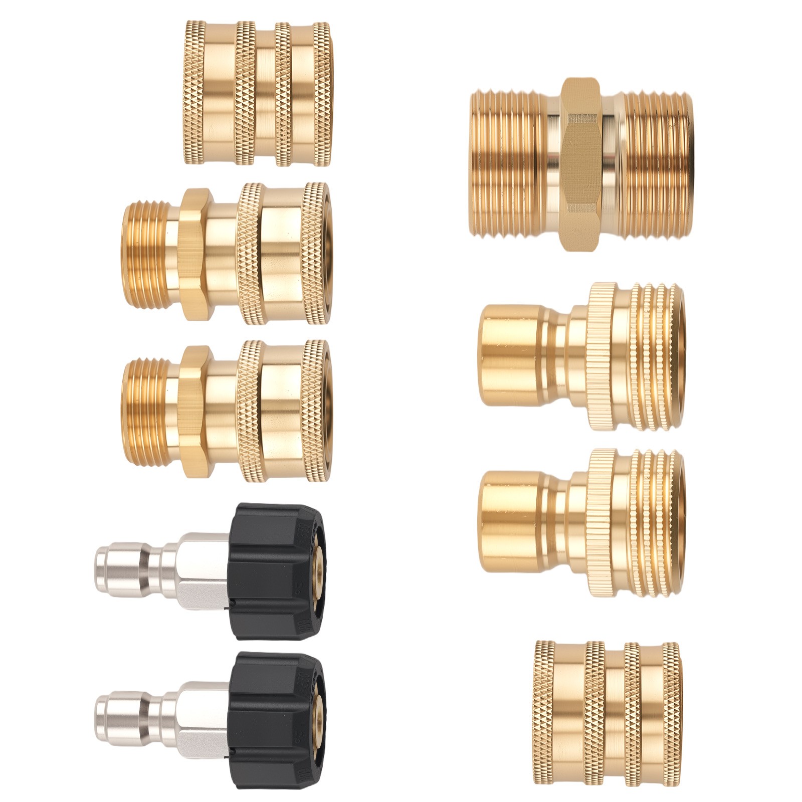 9PCS Brass Quick Connect Fitting Pressure Washer Adapter M22-14 Universal Swivel