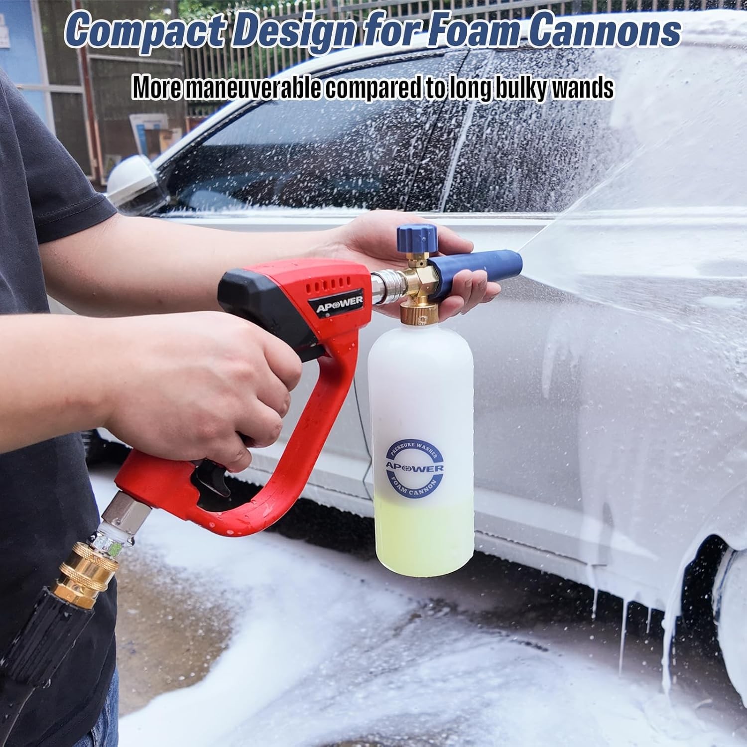 Pressure Washer Gun with 360 Swivel, Max 5000 PSI Power Washer Short Gun with 3/