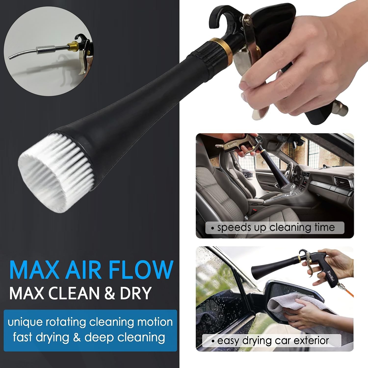 BIAOMEI High Pressure Car Interior Cleaning Gun Automobile Detailing Cleaning…