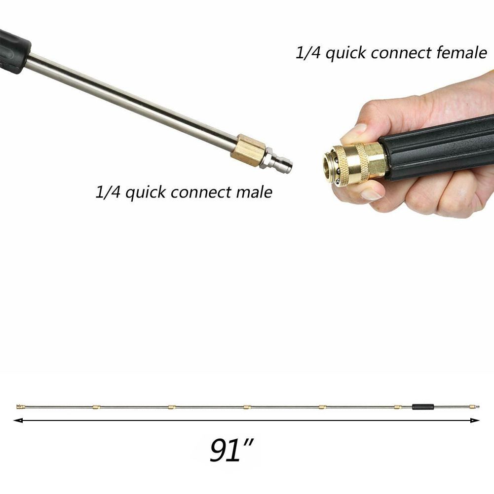 4000PSI High Pressure Washer Gun Extension Wand Spray Lance Nozzles Cleaner Tool