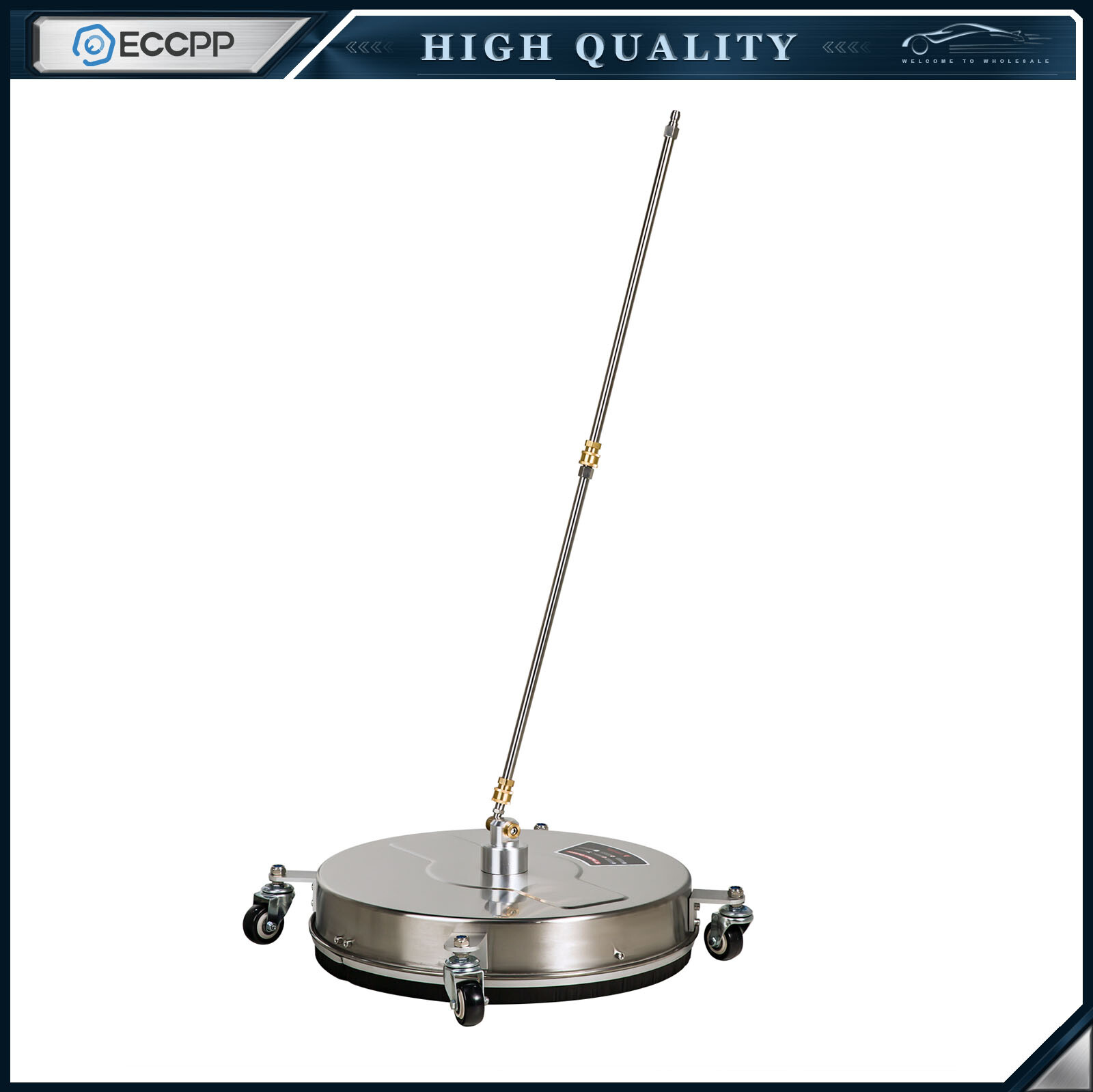 18″ Pressure Washer Surface Cleaner with 4 Wheels 4000 PSI + 2 Extension Wand