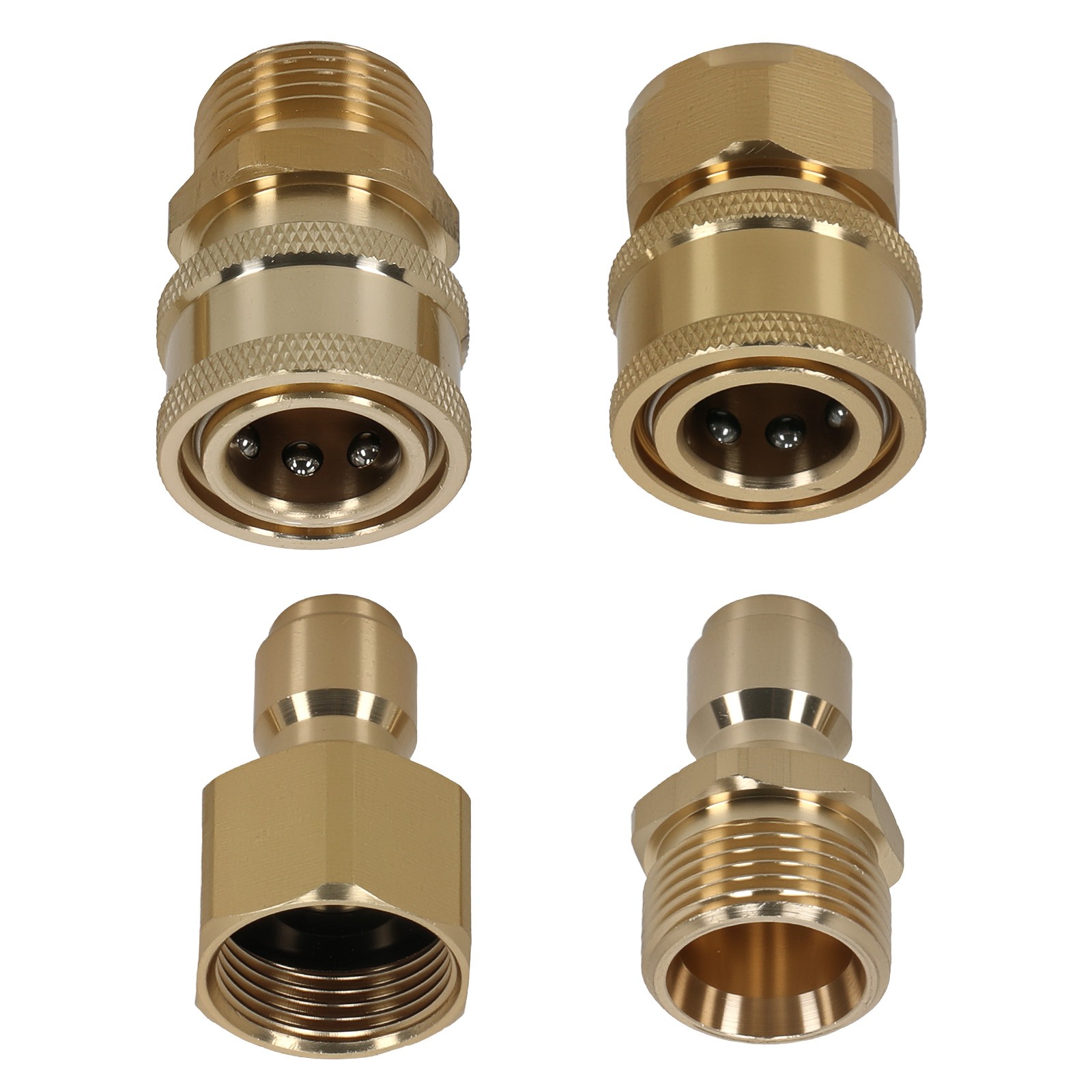 4x Pressure Washer Adapter Set Quick Disconnect M22-15mm Swivel 3/8” Connects