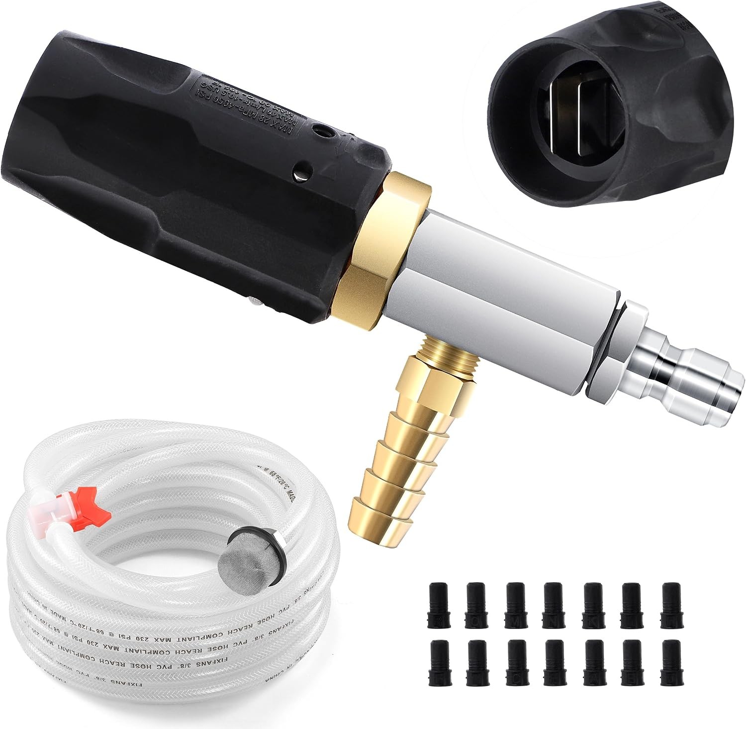 Pressure Washer Nozzle FIXFANS 2-2.5 GPM 45FT Braid Hose