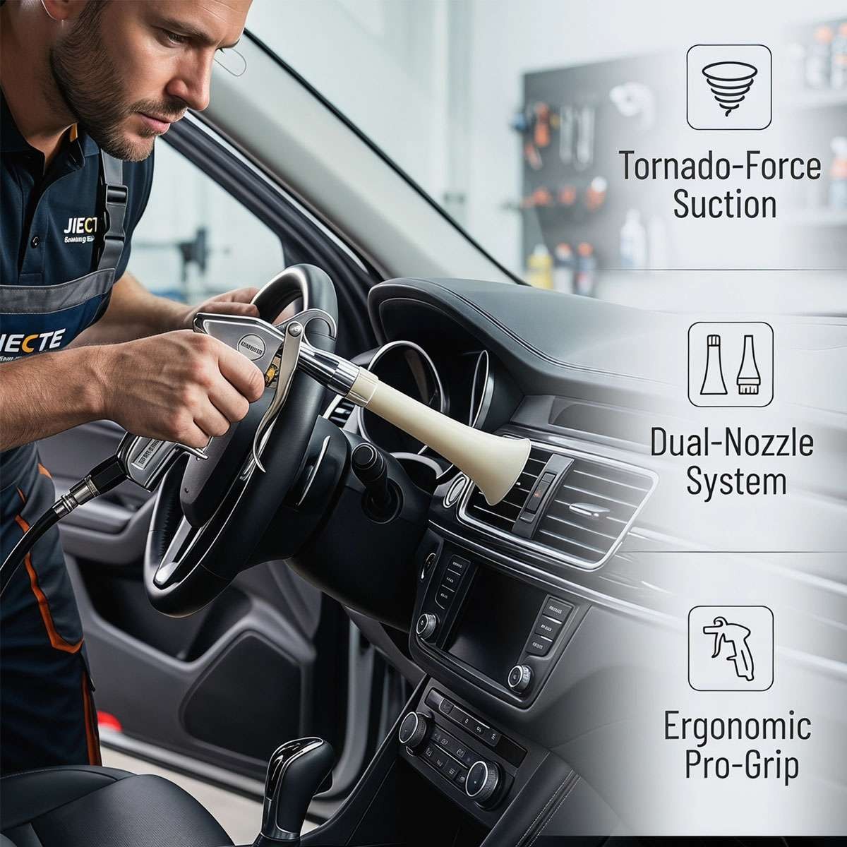 3-in-1 Car Cleaning Gun Air Blower for Carpet High Pressure with Trumpet Nozzle