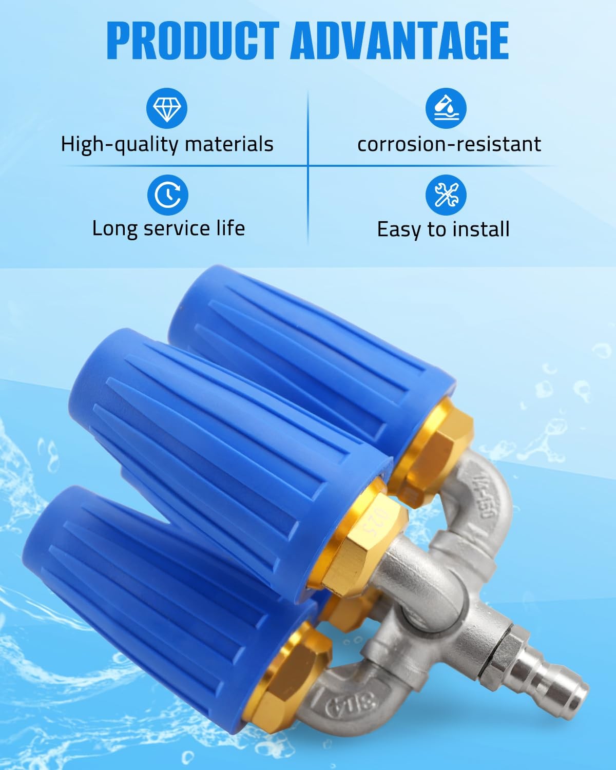 4-in-1 Pressure Washer Turbo Nozzle, 1/4″ Quick Connector, 360 Rotating, 2.5 …