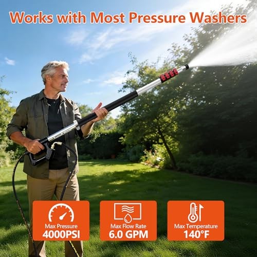 Pressure Washer Wand 24 FT Extension Telescoping Aluminum