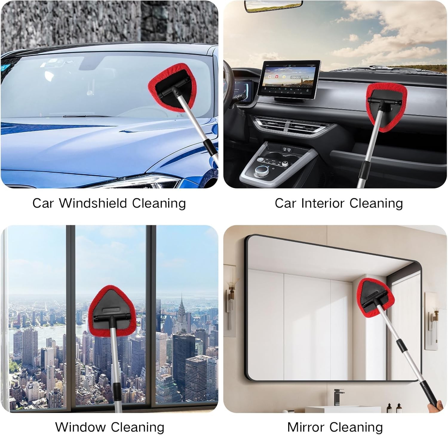 10pcs Windshield Cleaner Tool Car Window Cleaning Wash Kit with 4 Reusable