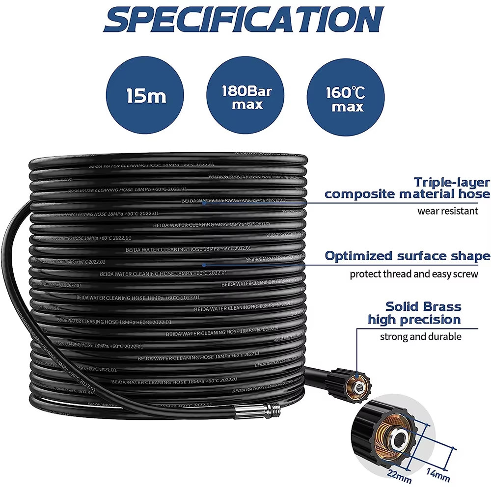 High Pressure Pipe Cleaning Hose Drain Cleaner Pipe for Karcher K2K7/HD/HDS Univ