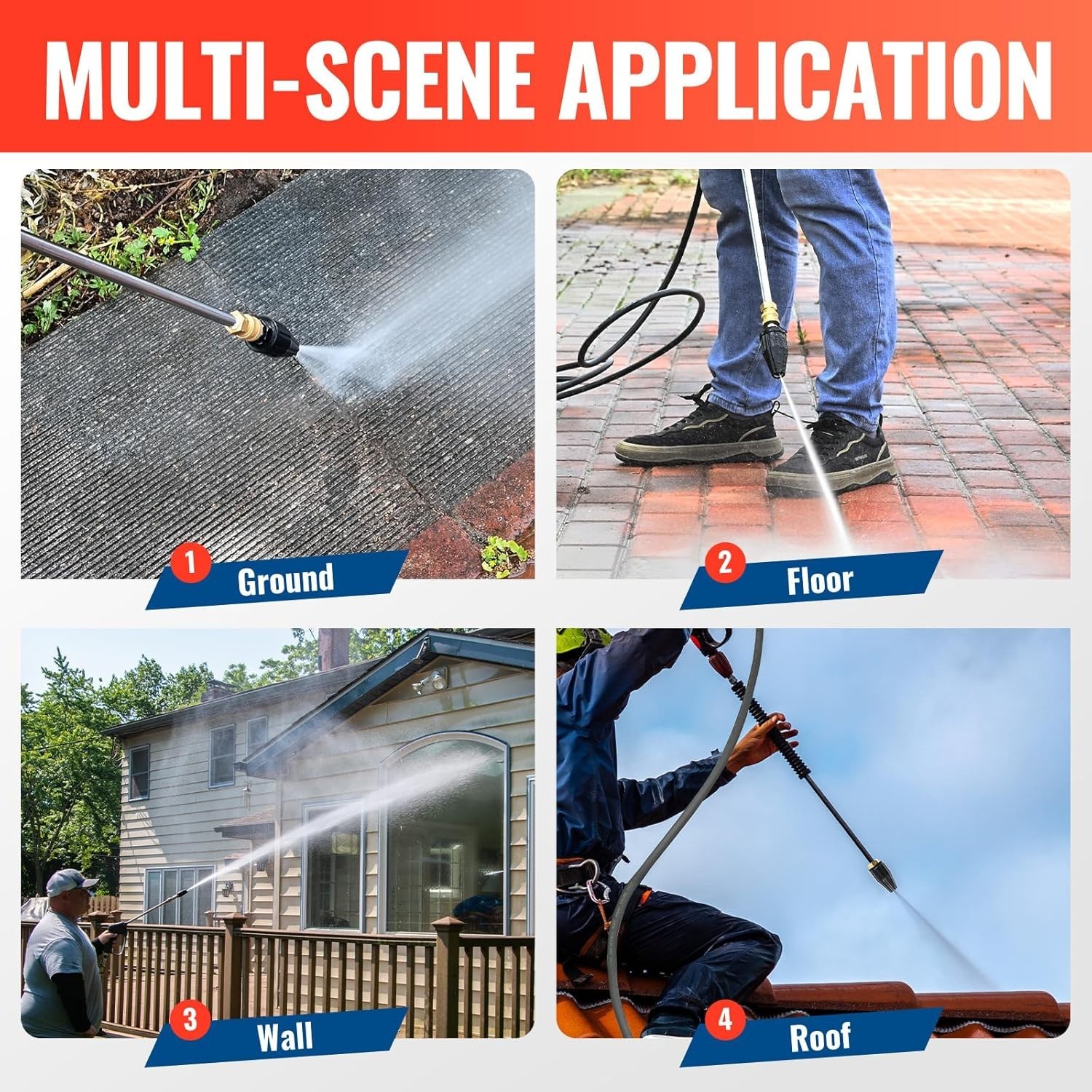 Pressure Washer Turbo Nozzle 360° Rotating Spray 3000 PSI 4.0 GPM Quick Connect