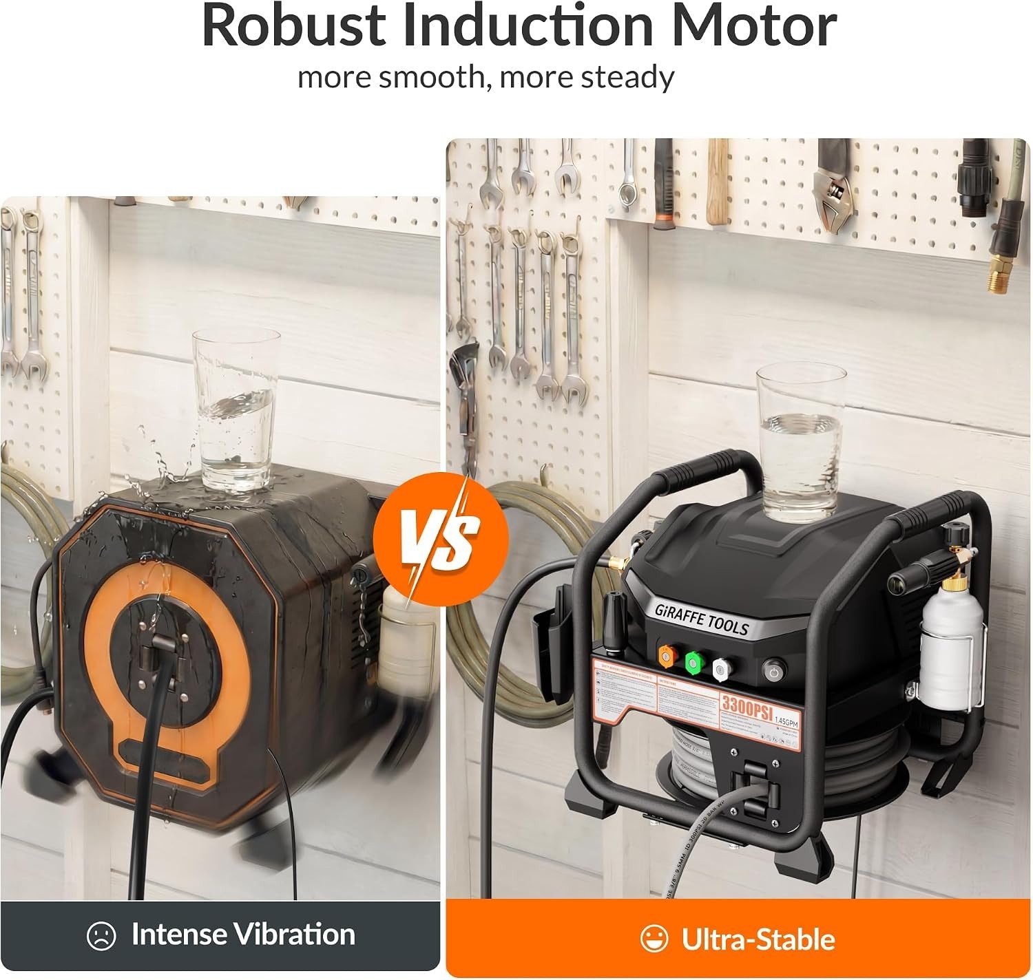 Crossfalls Retractable Pressure Washer Max, 3000PSI, 1.45GPM, 1800W Induction…