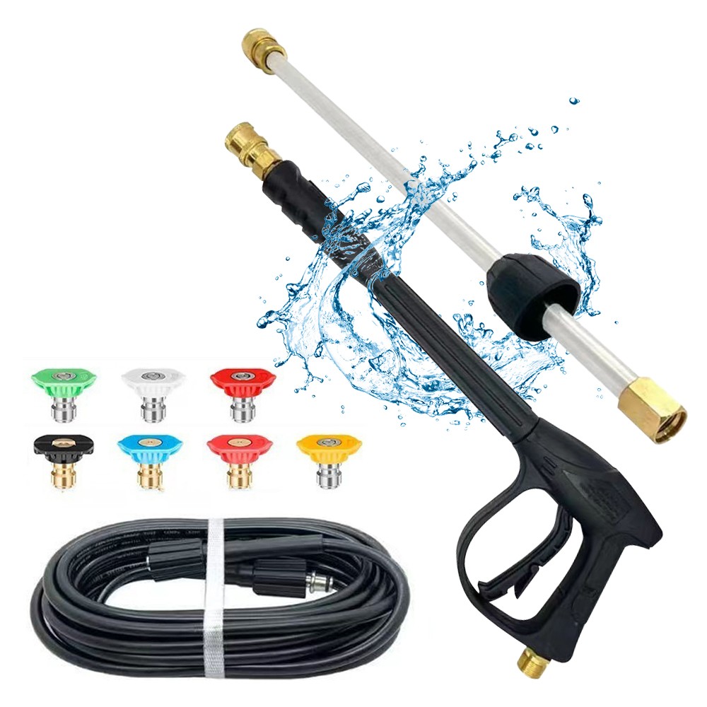 High Pressure 5800PSI Car Power Washer Gun Spray Wand Lance Nozzle and Hose Kit