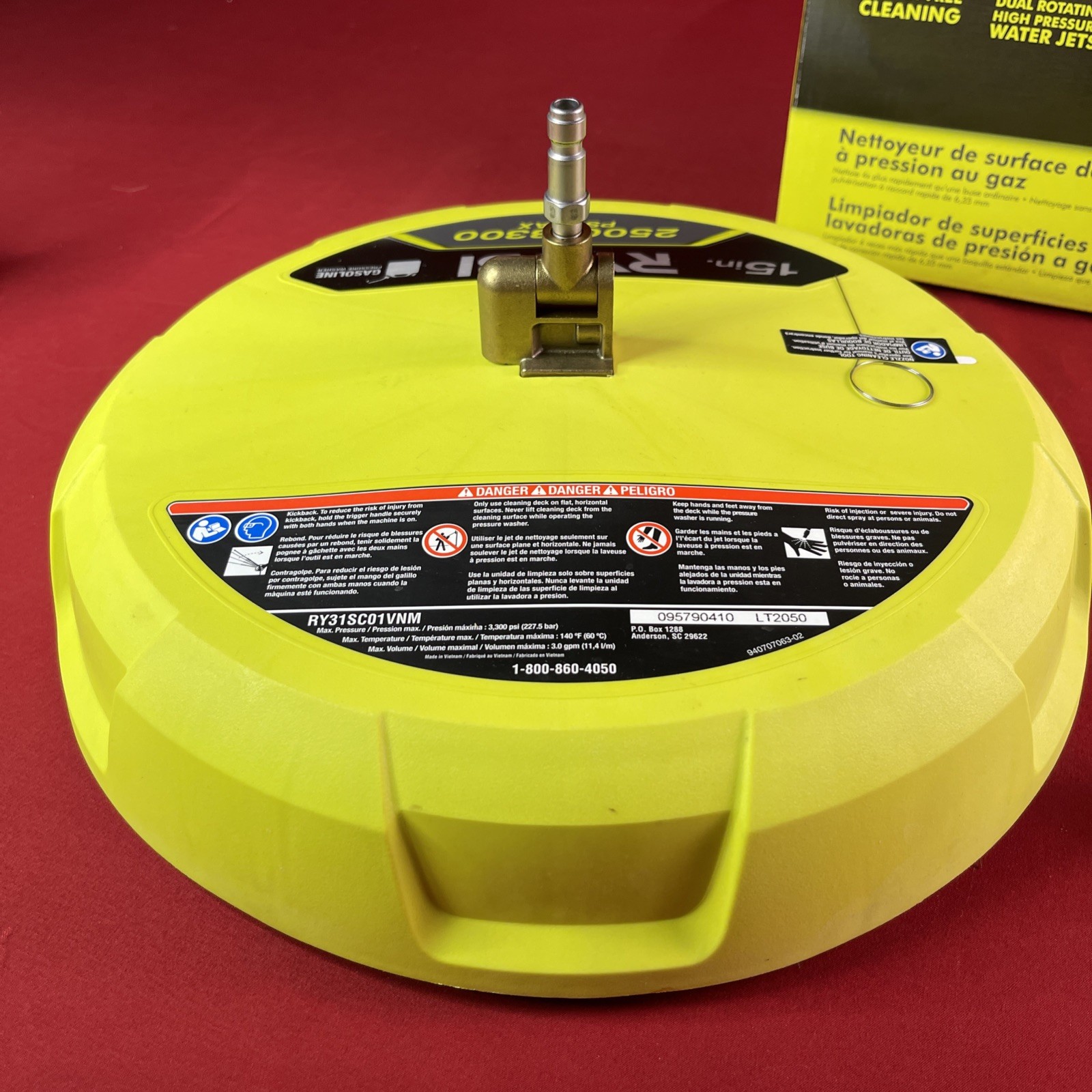 Ryobi (RY31SC01) 15 in. 2500 – 3300 PSI Surface Cleaner Attachment – Used Once