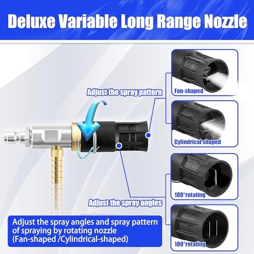 FIXFANS Adjustable Long Range Nozzle Pressure Washer