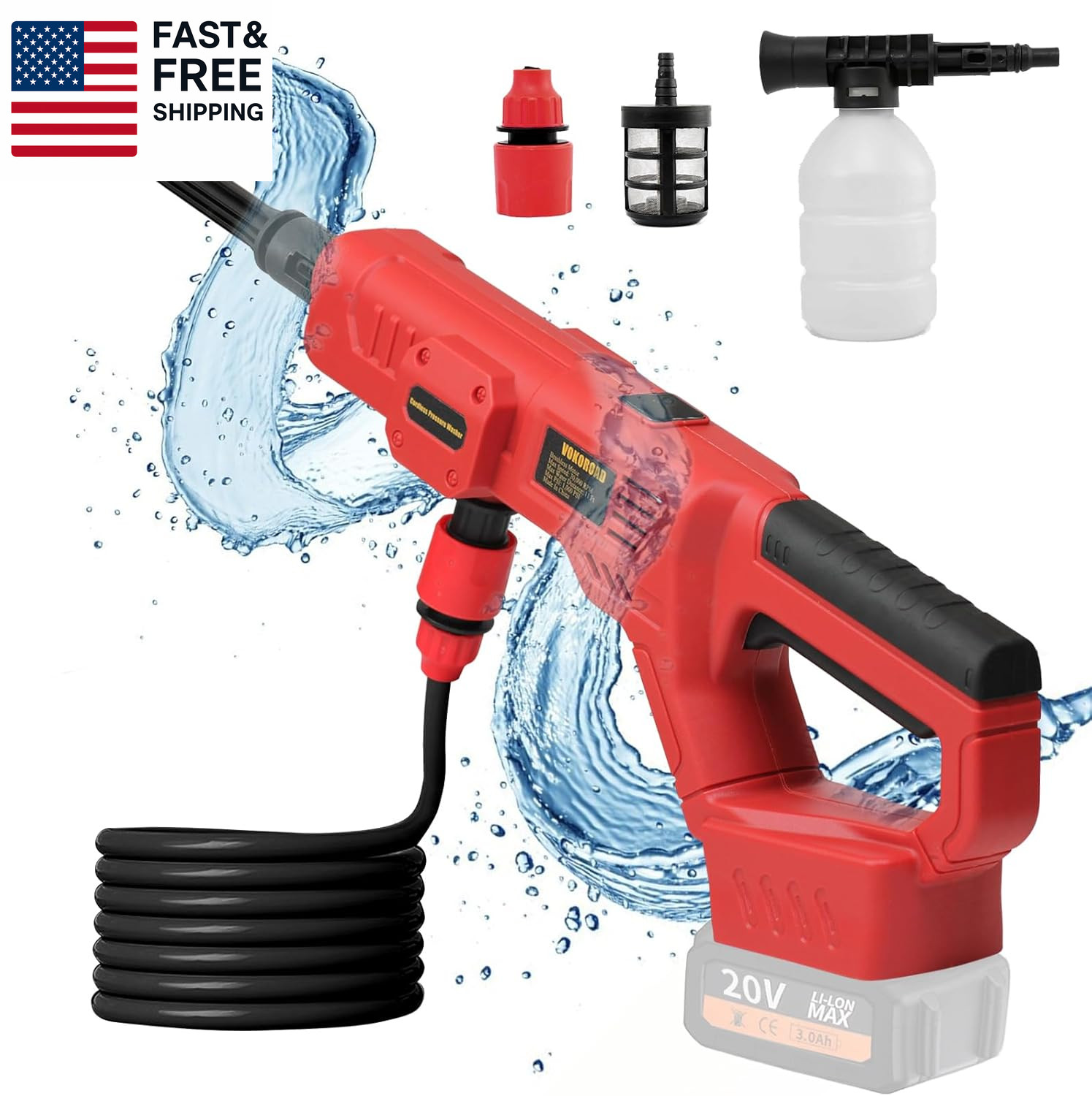 Cordless Pressure Washer for Milwaukee M18 Battery, Portable Cordless Power Wash