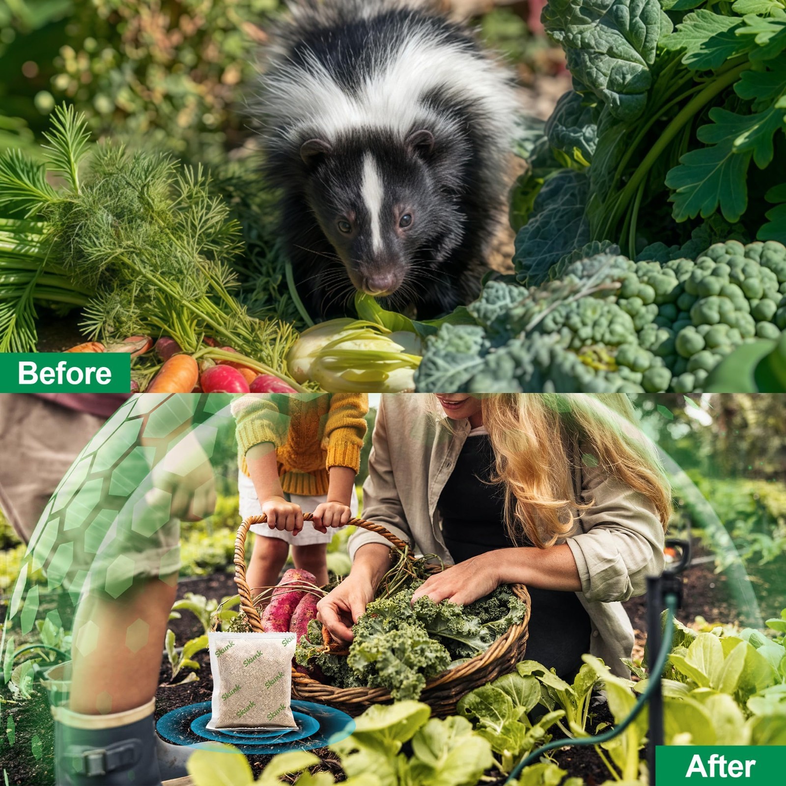 24 Pack Natural Skunk & Raccoon Repellent Pouches for Yard & Garden | Safe & Lon