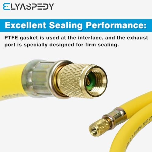 2026 Upgraded 3/8″Diameter Hose,6FT,1/4″ FL‑1/4″ FL Vacuum Yellow 1/4″ to 1/4″