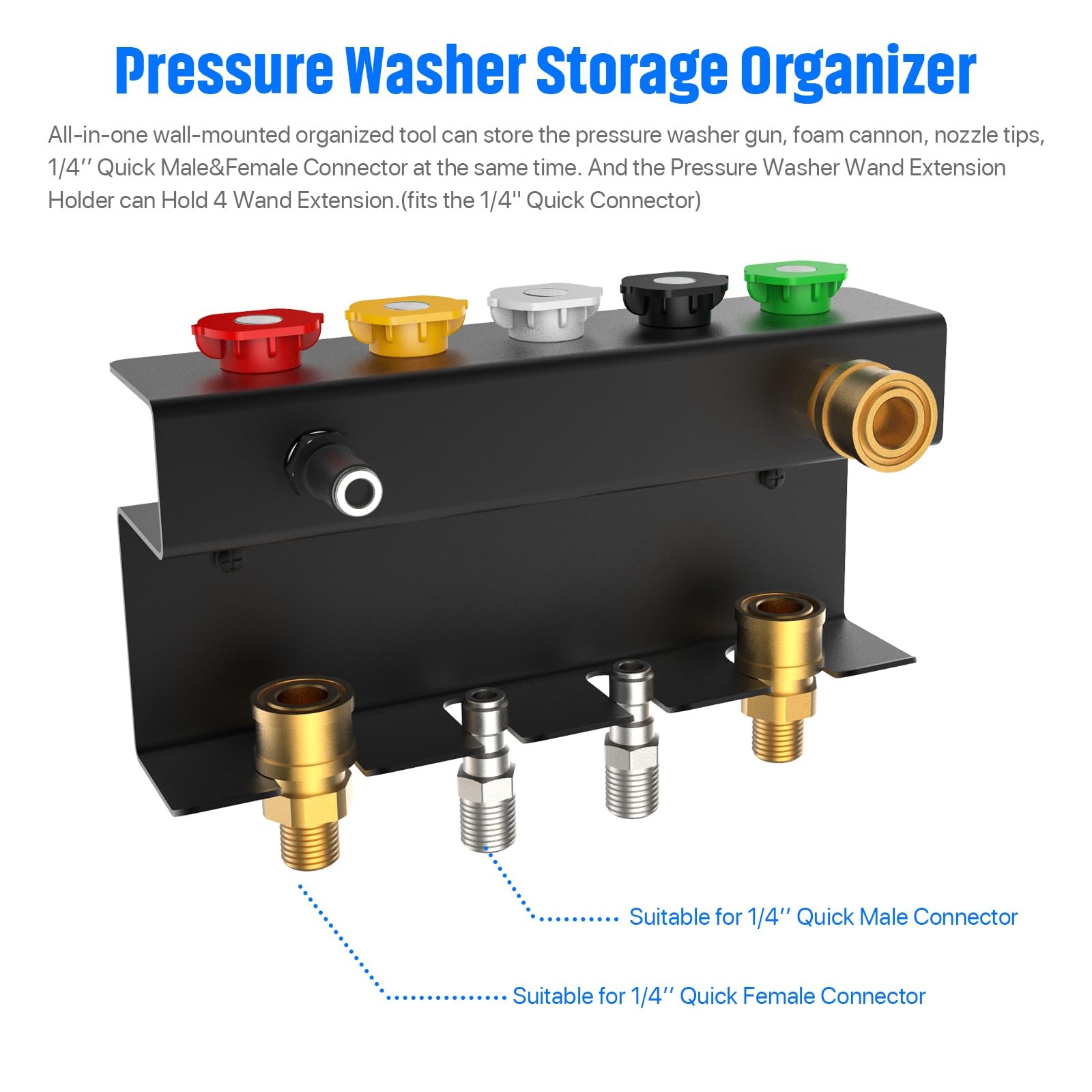 Pressure Washer Gun Holder, Power Washer&Snow Foam Cannon Quick Disconnect To…