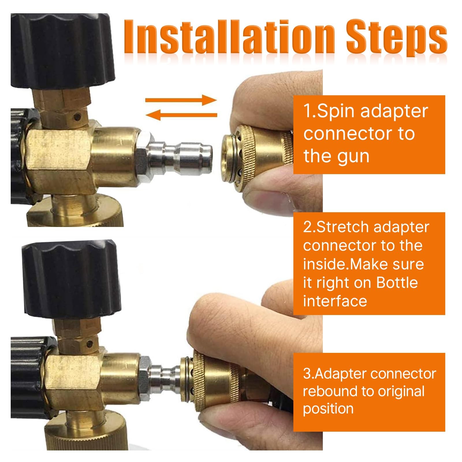 2 PCS 3/8 Inch Pressure Washer Male Nipple NPT Quick Connect Plug