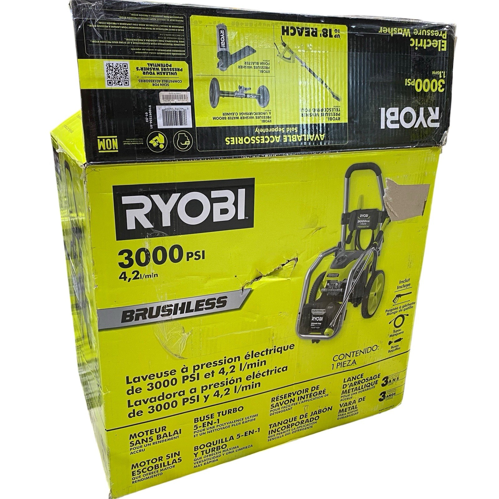 RYOBI 3000 PSI 1.1 GPM Cold Water Electric Pressure Washer