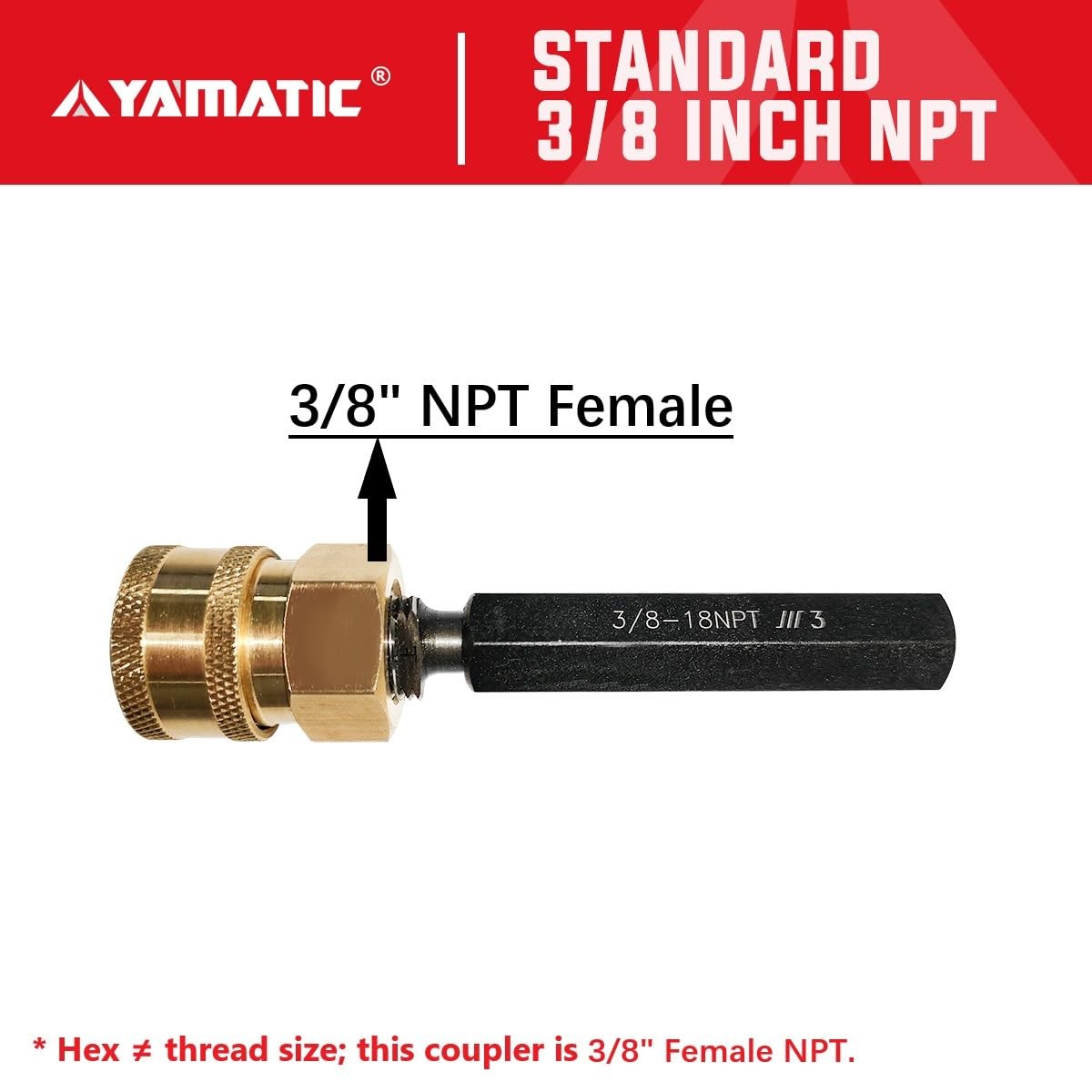 Pressure Washer Adapter 3/8″ Female NPT to 3/8″ Quick Connect Socket, Power W…