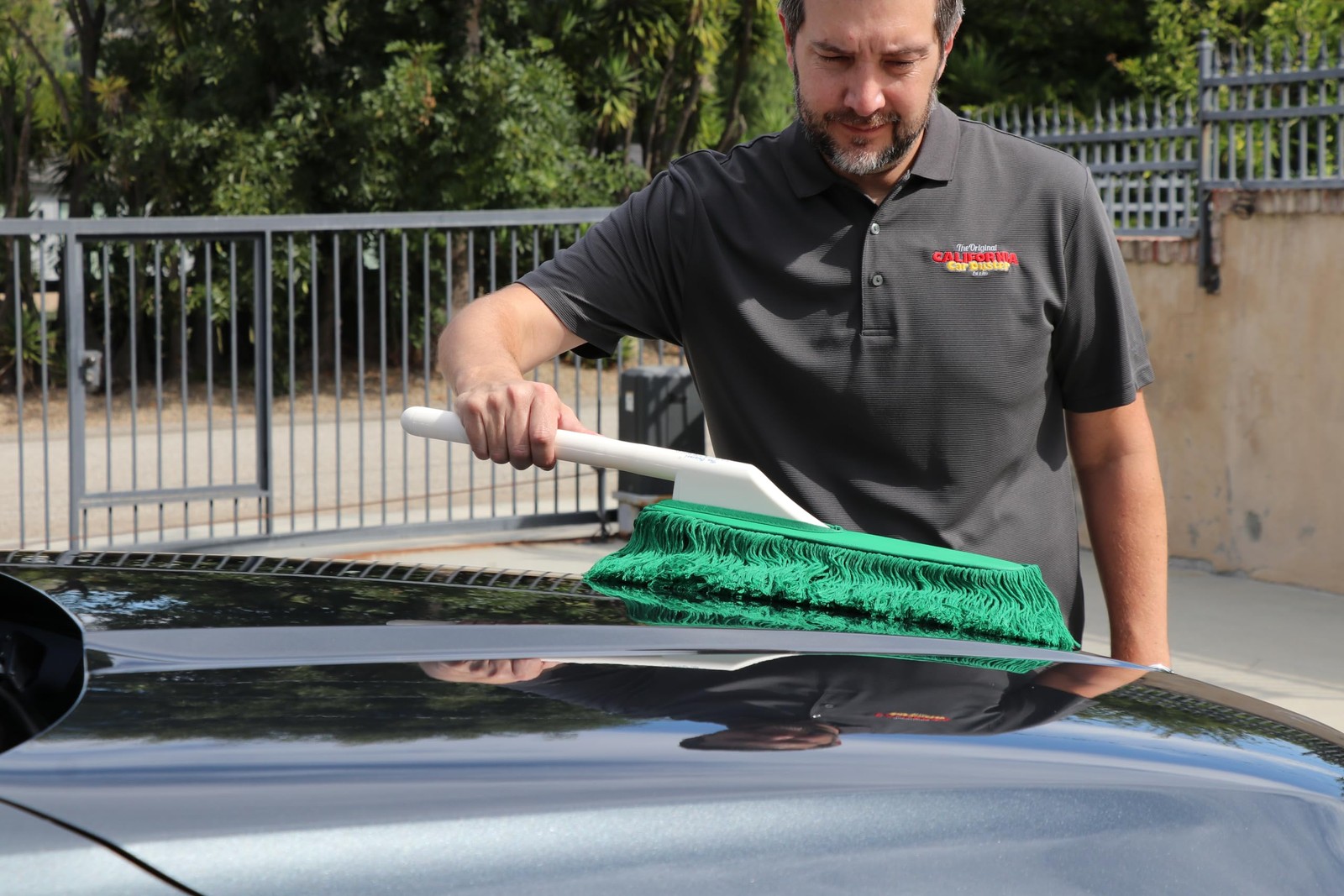 California Car Duster Detailing Combo Plastic Handle with Green Mop and