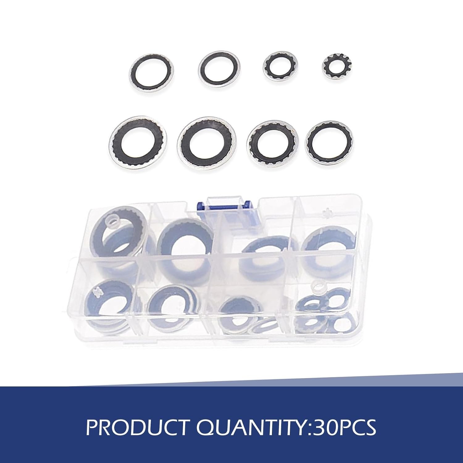 30 PCS Car A/C Gaskets, 6 Sizes A/C System Compressor Port Seal Washer Assort…