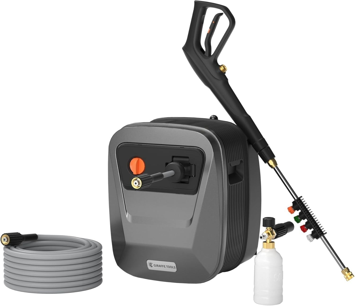Giraffe Tools Grandfalls G20 Pro Pressure Washer 2500 PSI 2.2 GPM 65FT Hose Foam