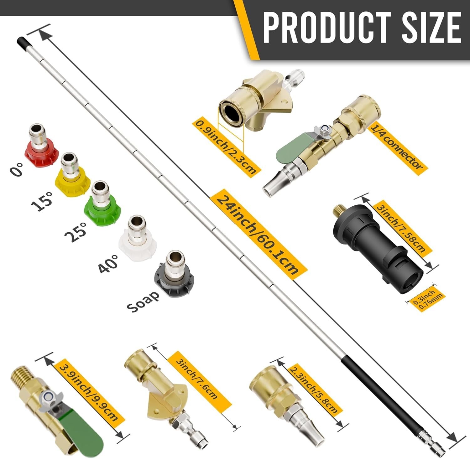 40″ Radiator Cleaning Wand, 14-Hole Fan Spray Nozzle