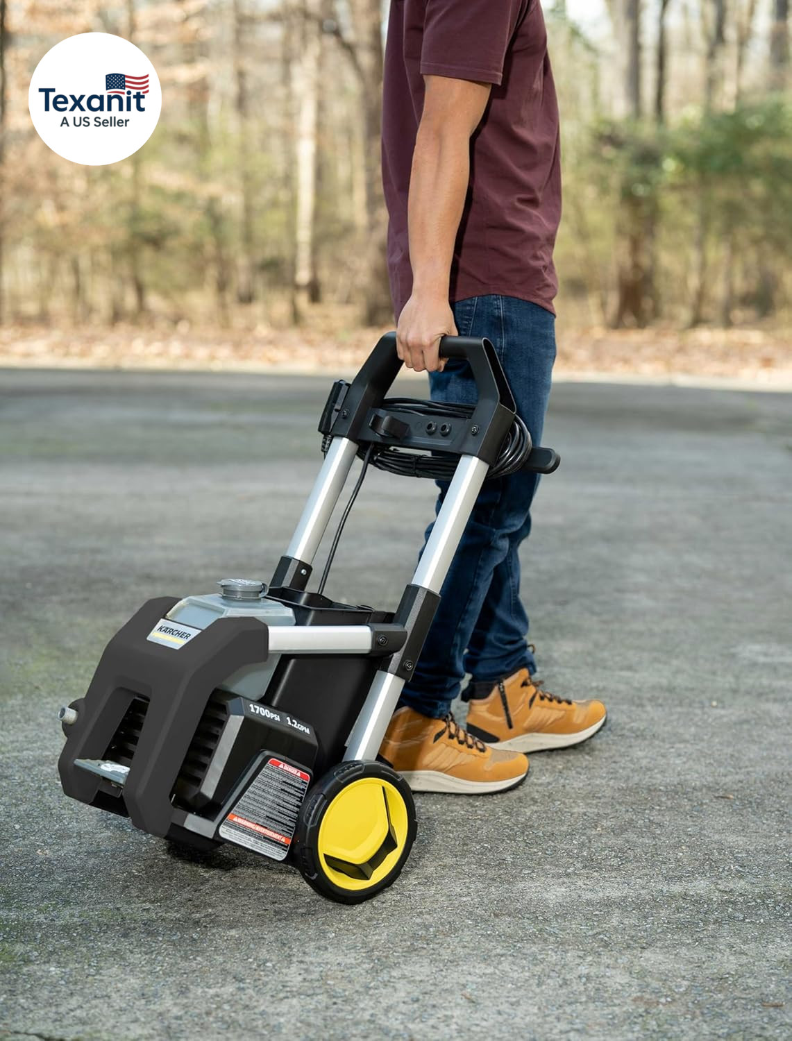 Pressure Washer K1700B, CETA Certified, 3 Spray Nozzles, Detergent Tank, for Car