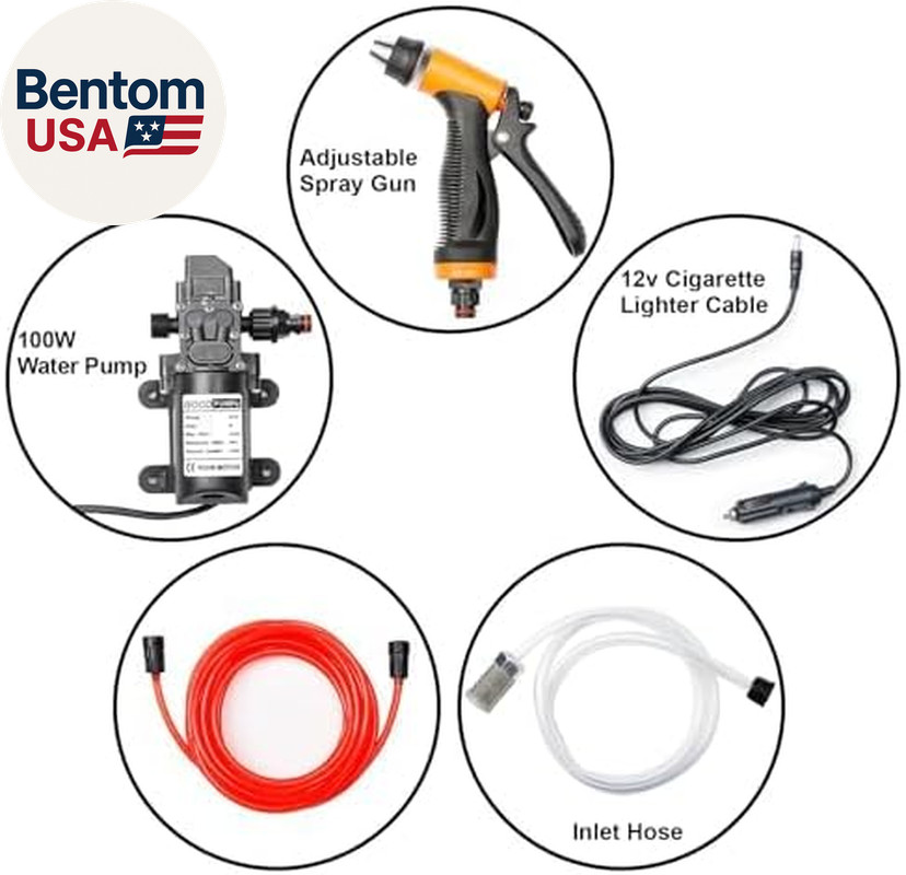 Portable Intelligent Electric Pressure Washer Pump 100W 160 PSI 12V Portable Pre